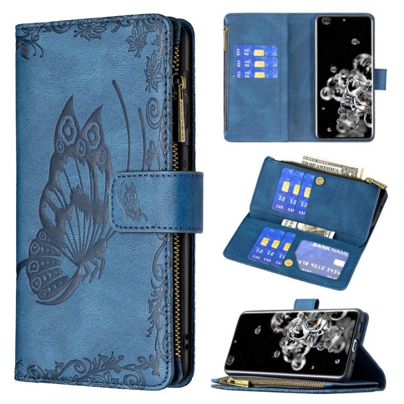 Kotelot Samsung Galaxy S20 Ultra Butterfly Vetoketjullinen Tasku