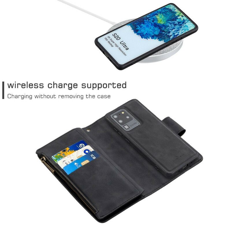 Kuori Flip Case Samsung Galaxy S20 Ultra Irrotettava Vetoketju