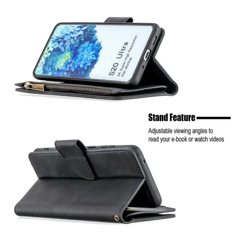 Kuori Flip Case Samsung Galaxy S20 Ultra Irrotettava Vetoketju