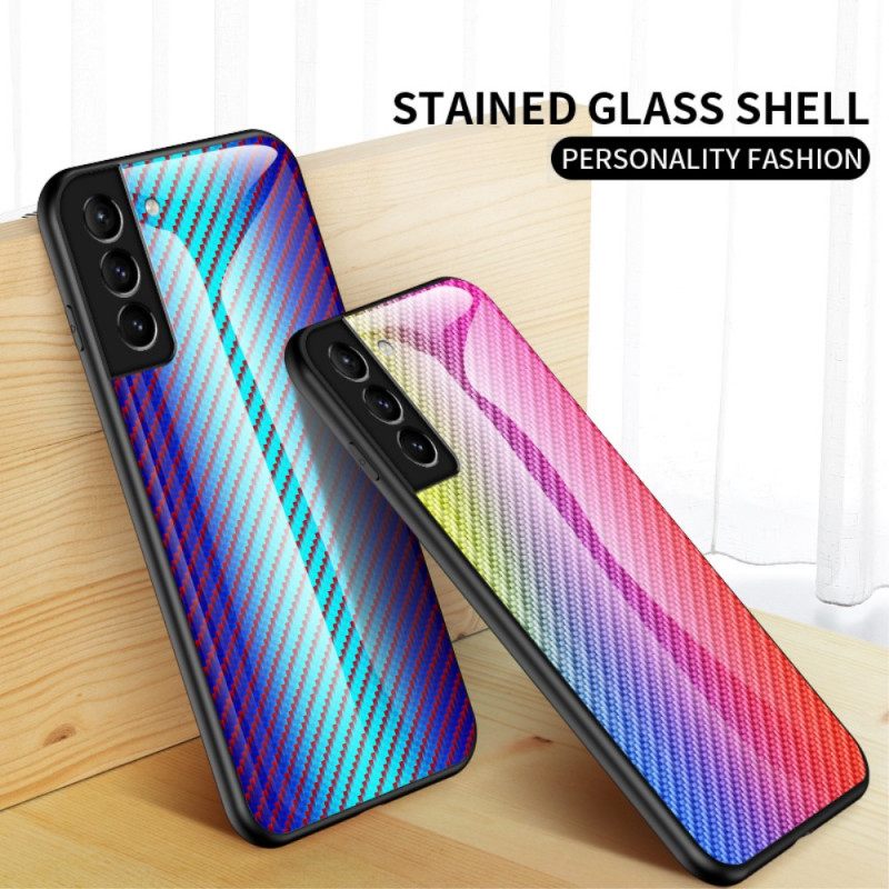 Case Samsung Galaxy S22 5G Carbon Fiber Karkaistu Lasi