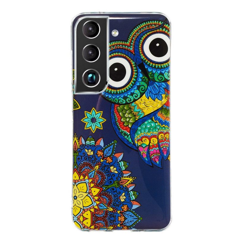 Case Samsung Galaxy S22 5G Owl Fluoresoiva Mandala