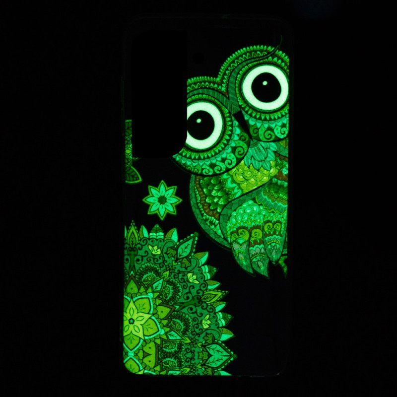 Case Samsung Galaxy S22 5G Owl Fluoresoiva Mandala