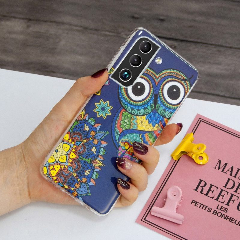 Case Samsung Galaxy S22 5G Owl Fluoresoiva Mandala