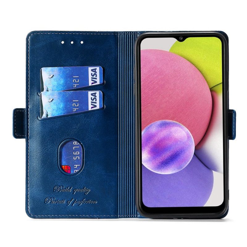 Flip Case Samsung Galaxy S22 5G Kaksisävyinen Keinonahka