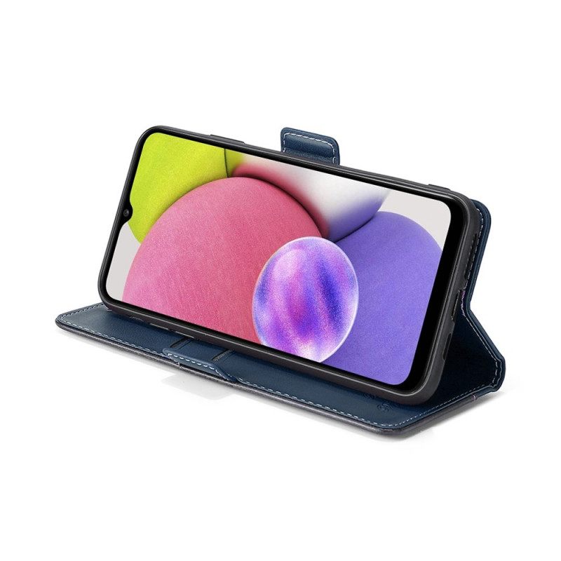 Flip Case Samsung Galaxy S22 5G Kaksisävyinen Keinonahka
