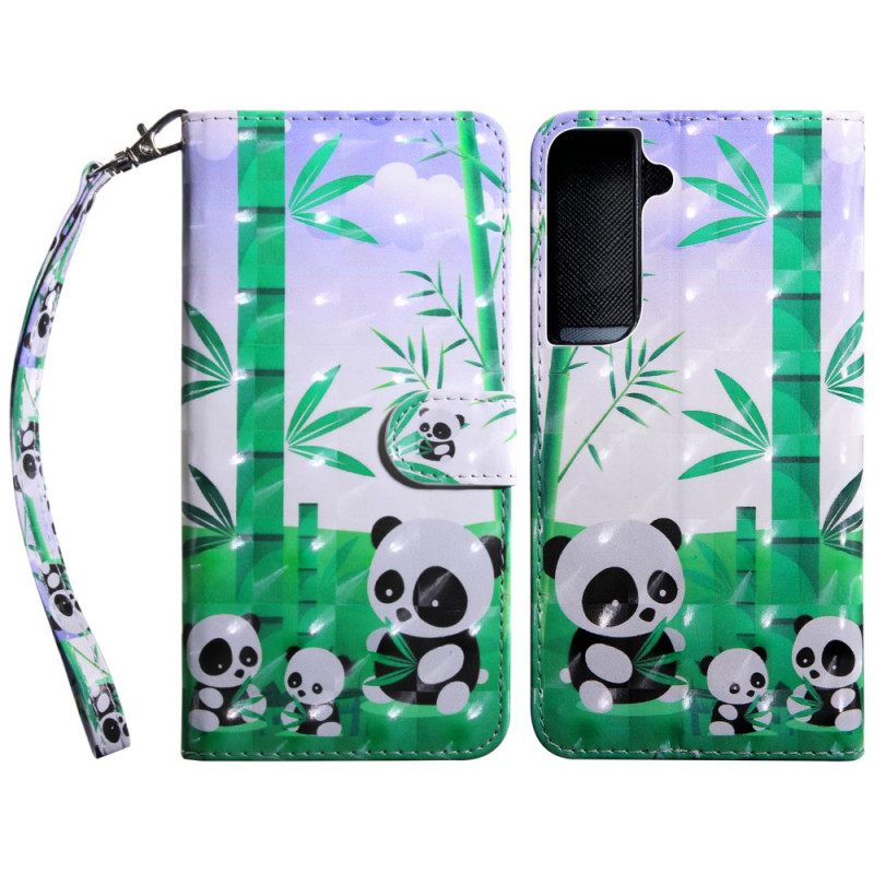 Kotelot Samsung Galaxy S22 5G Panda Perhe