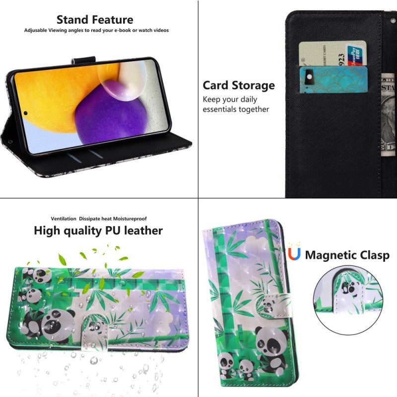 Kotelot Samsung Galaxy S22 5G Panda Perhe