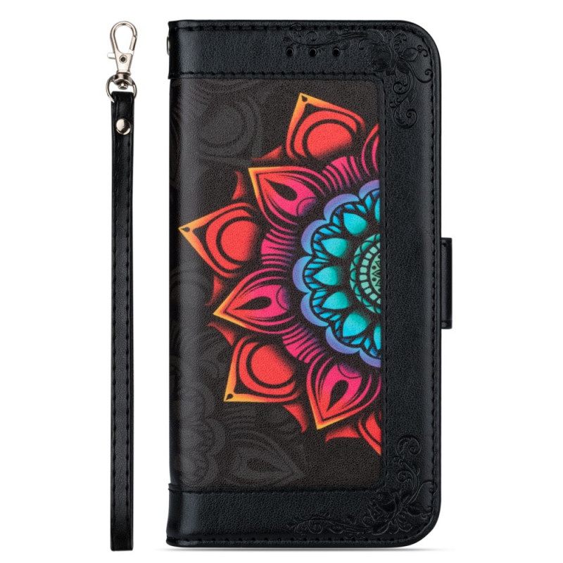 Kotelot Samsung Galaxy S22 5G Suojaketju Kuori Mandala-koriste Hihnalla