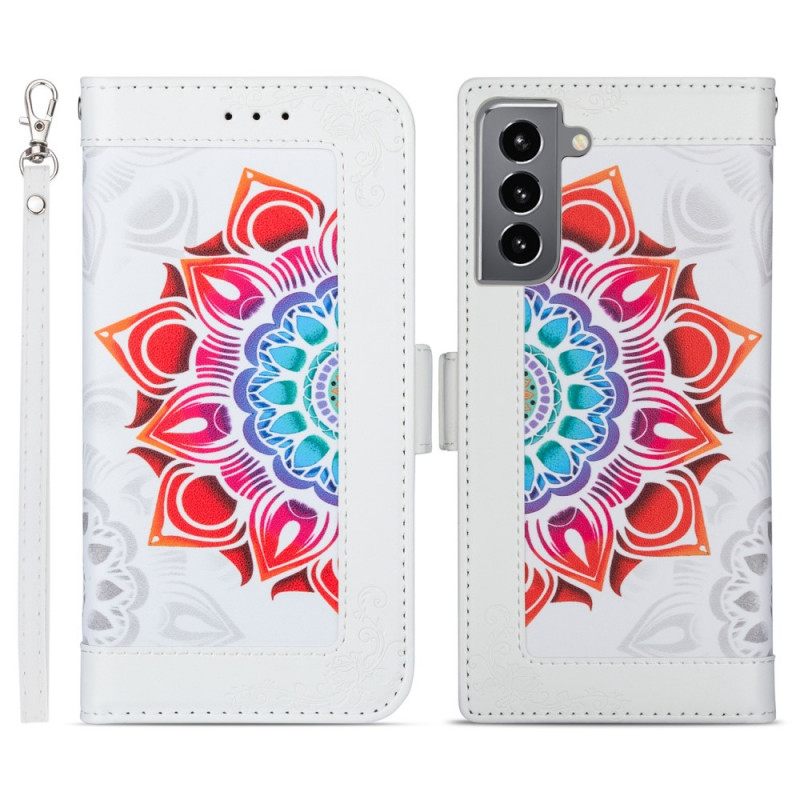 Kotelot Samsung Galaxy S22 5G Suojaketju Kuori Mandala-koriste Hihnalla