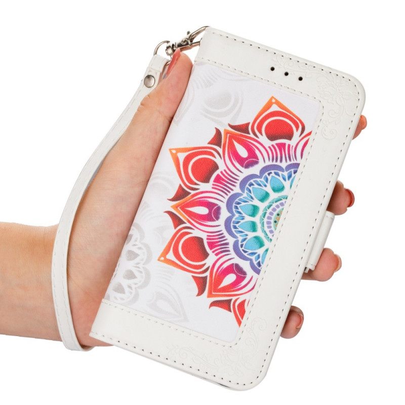 Kotelot Samsung Galaxy S22 5G Suojaketju Kuori Mandala-koriste Hihnalla