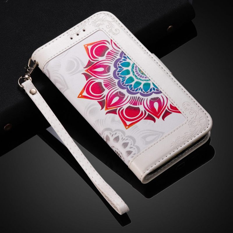 Kotelot Samsung Galaxy S22 5G Suojaketju Kuori Mandala-koriste Hihnalla