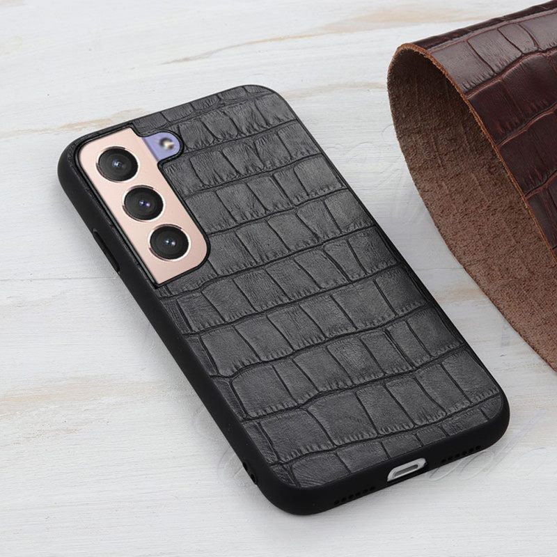 Kuori Samsung Galaxy S22 5G Aito Crocodile Texture Nahka