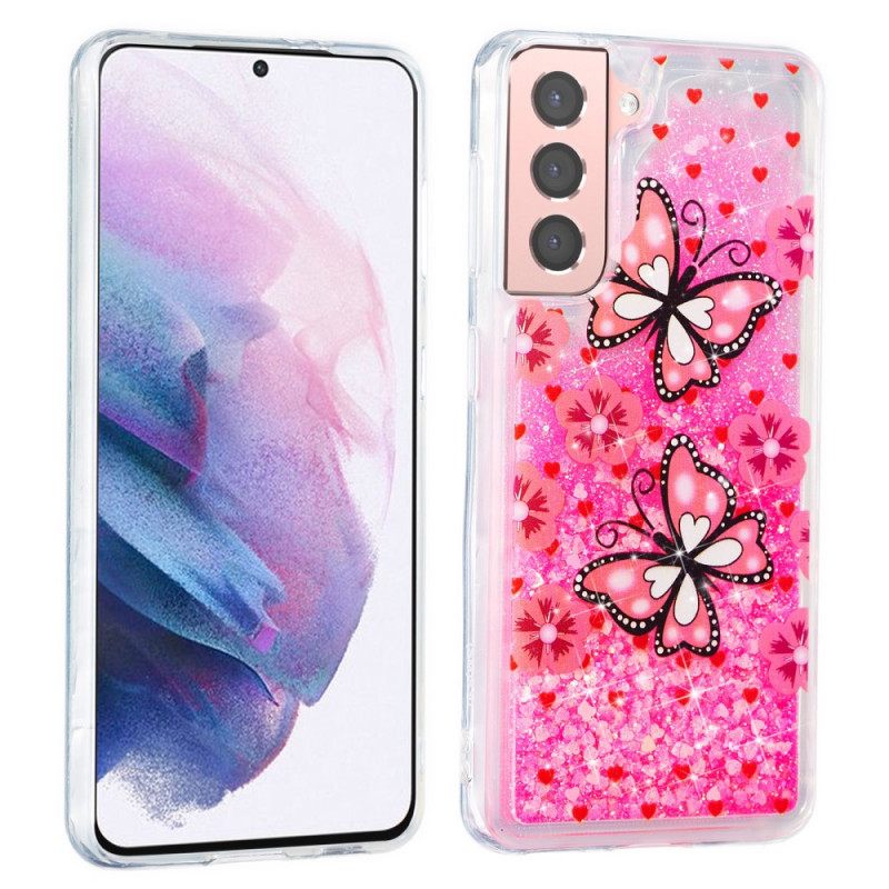 Kuori Samsung Galaxy S22 5G Glitter Butterflies