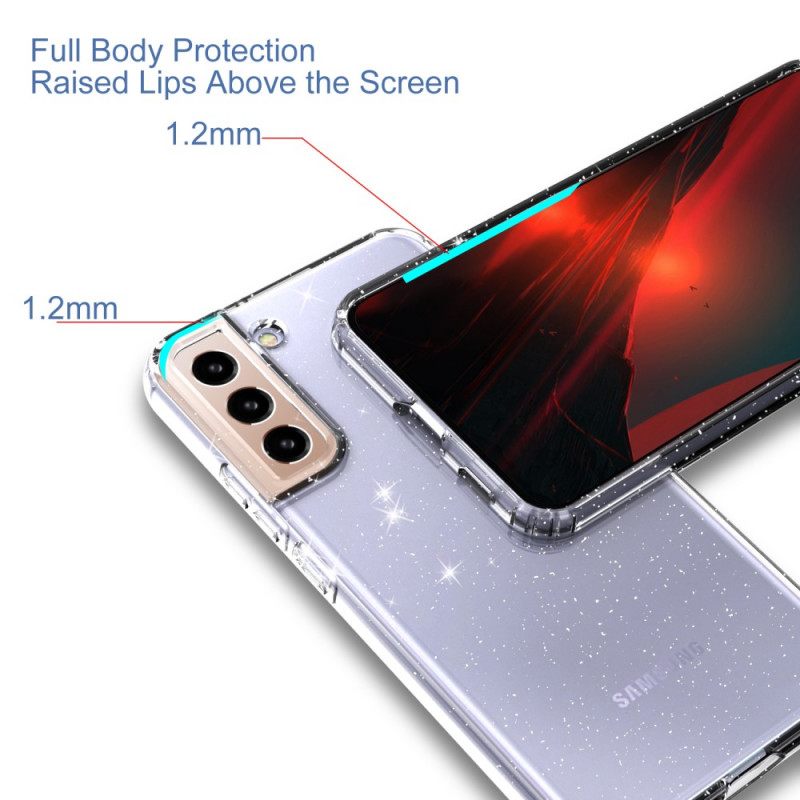 Kuori Samsung Galaxy S22 5G Läpinäkyvä Glitter Design