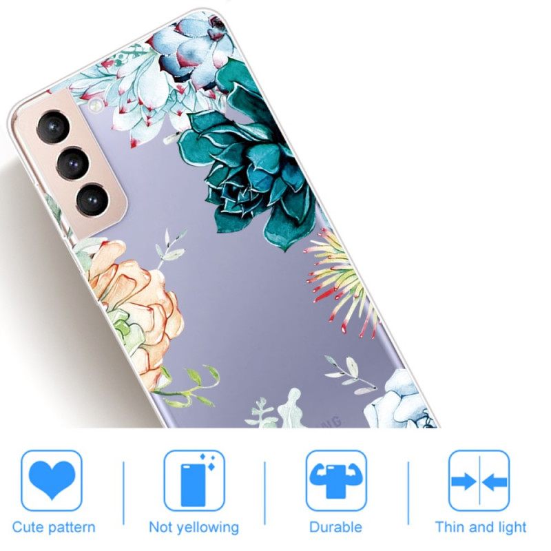 Kuori Samsung Galaxy S22 5G Läpinäkyvä Kukka
