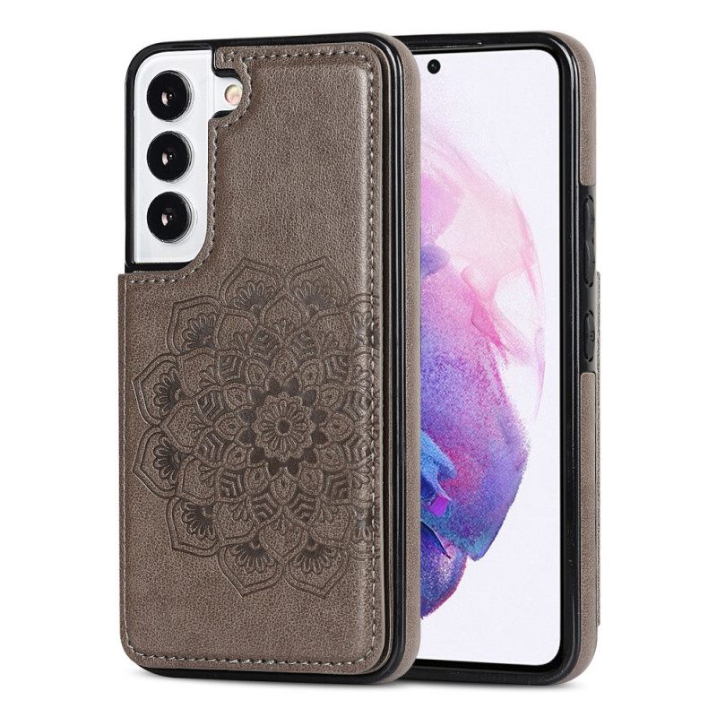 Kuori Samsung Galaxy S22 5G Mandala Print Korttikotelo