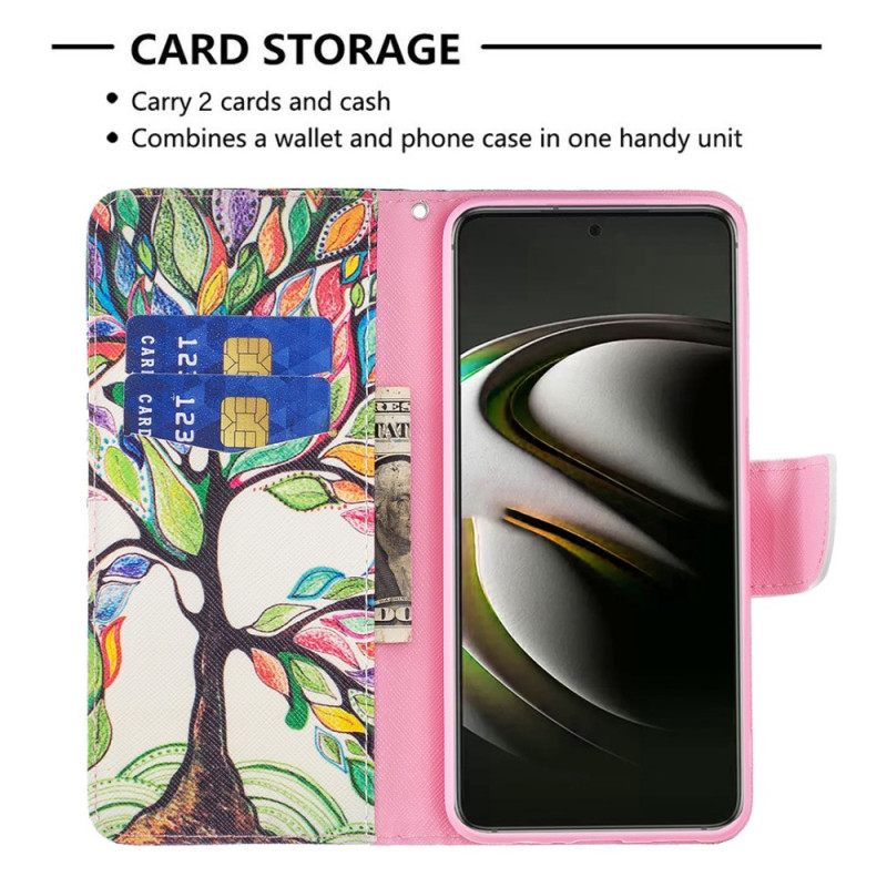 Nahkakotelo Samsung Galaxy S22 5G Värikäs Puu