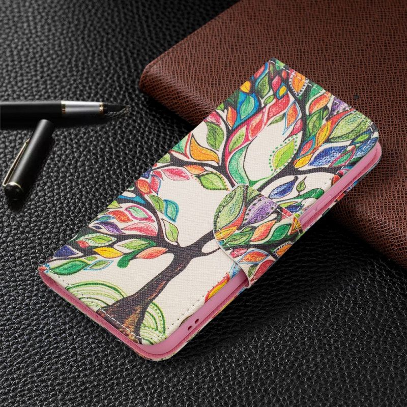Nahkakotelo Samsung Galaxy S22 5G Värikäs Puu