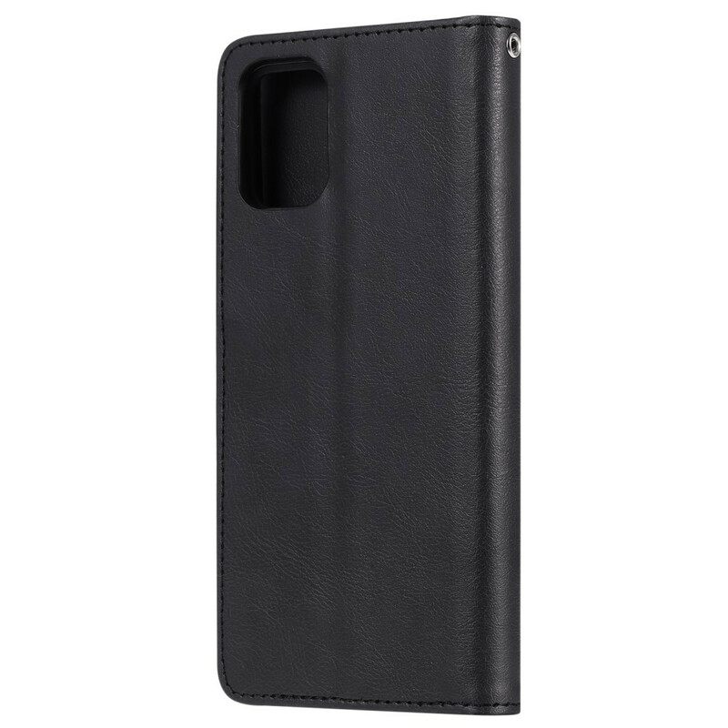 Case Nahkakotelo Samsung Galaxy A71 Irrotettava Ja Lanyard