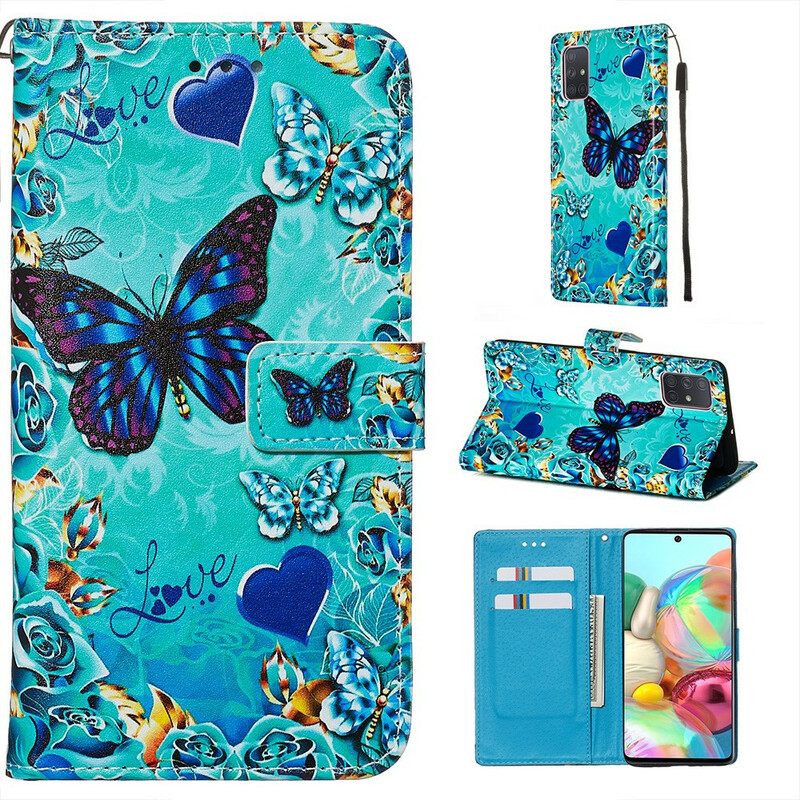 Kotelot Samsung Galaxy A71 Golden Butterflies