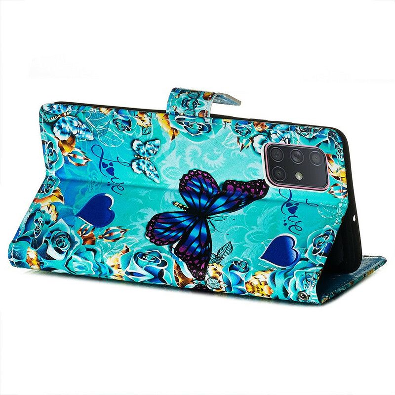 Kotelot Samsung Galaxy A71 Golden Butterflies