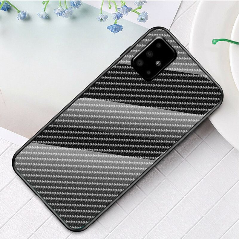 Kuori Samsung Galaxy A71 Carbon Fiber Karkaistu Lasi