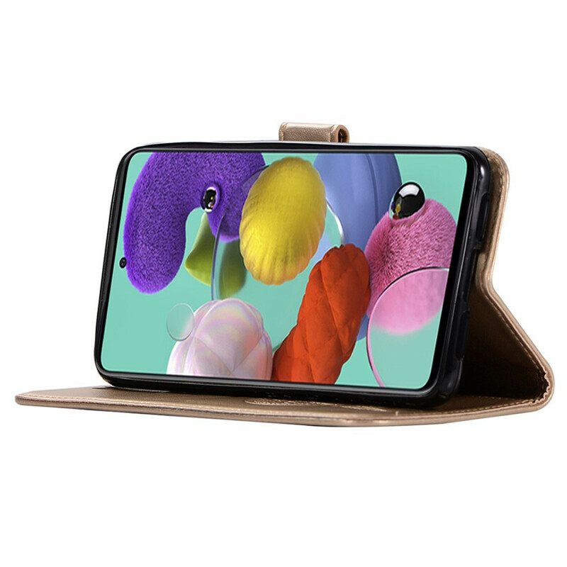 Nahkakotelo Samsung Galaxy A71 Nahkaefekti Dreamcatcher Pöllö