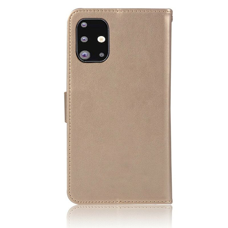 Nahkakotelo Samsung Galaxy A71 Nahkaefekti Dreamcatcher Pöllö