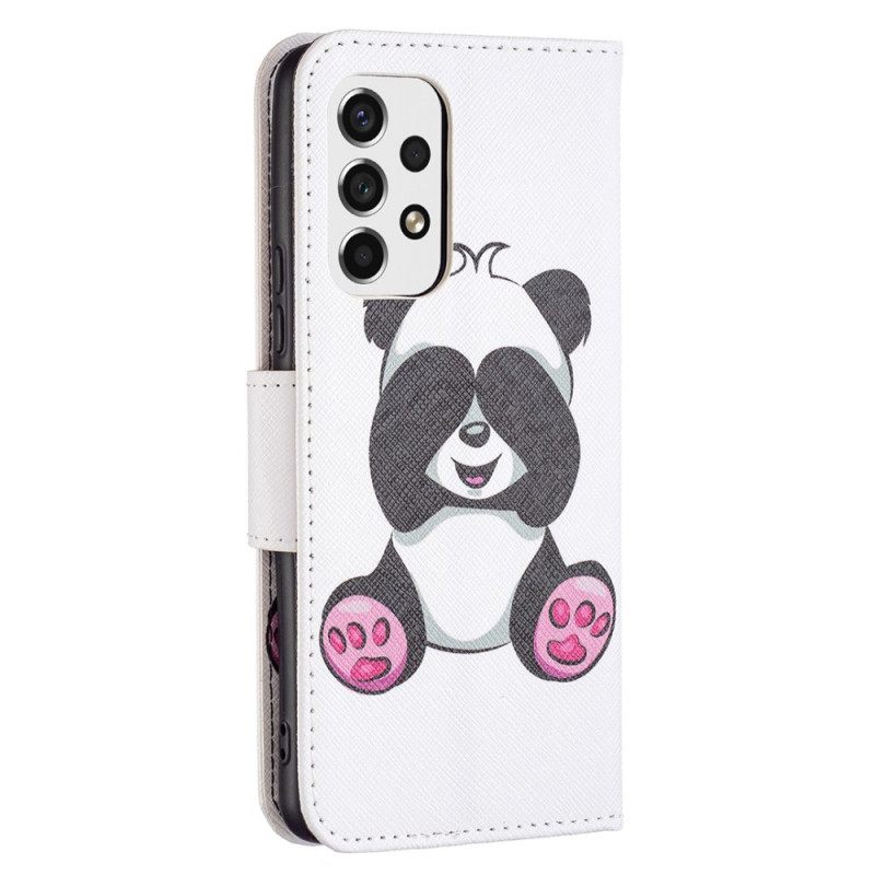 Flip Case Samsung Galaxy A53 5G Panda Hauskaa