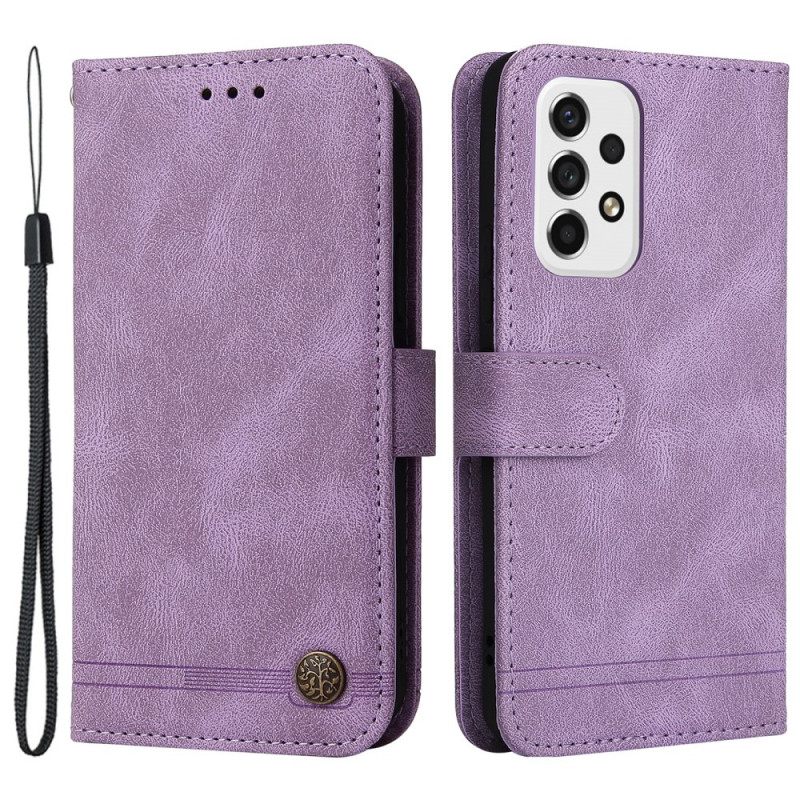 Kotelot Samsung Galaxy A53 5G Faux Leather Niitti Ja Nauha