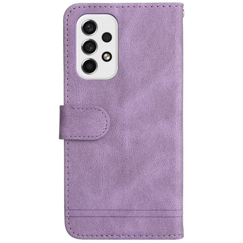 Kotelot Samsung Galaxy A53 5G Faux Leather Niitti Ja Nauha
