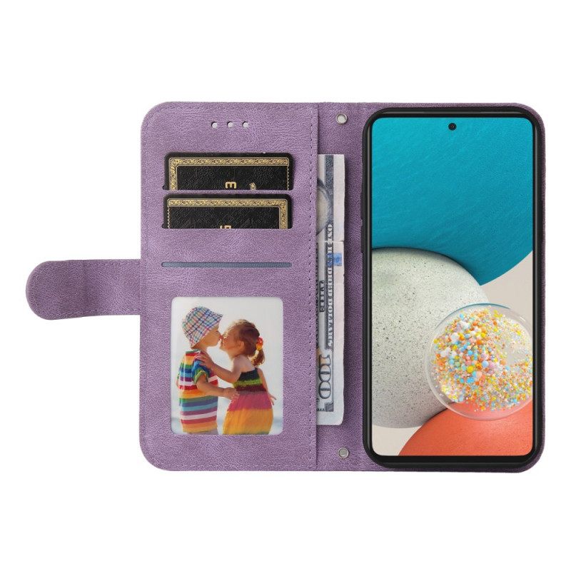 Kotelot Samsung Galaxy A53 5G Faux Leather Niitti Ja Nauha