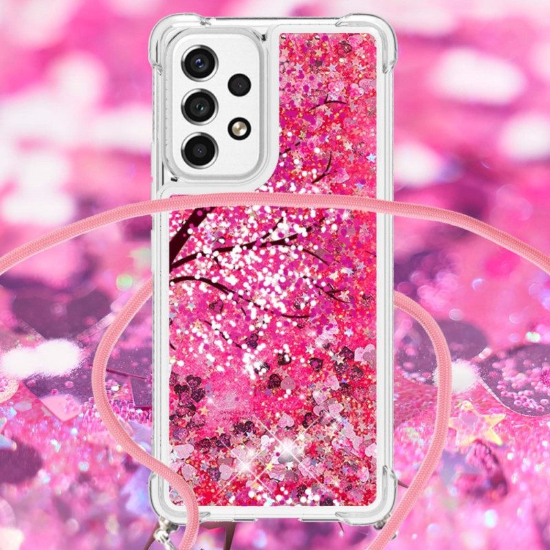 Kuori Samsung Galaxy A53 5G Glitter Tree Kiristysnyörillä