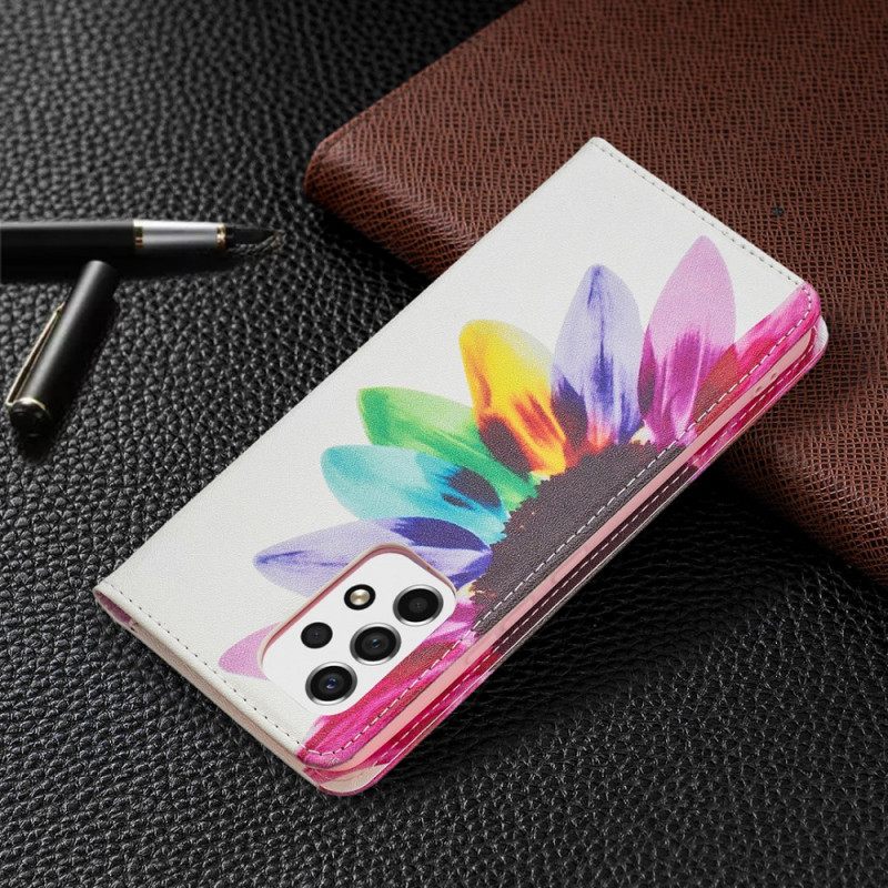 Puhelinkuoret Samsung Galaxy A53 5G Kotelot Flip Flower Watercolour