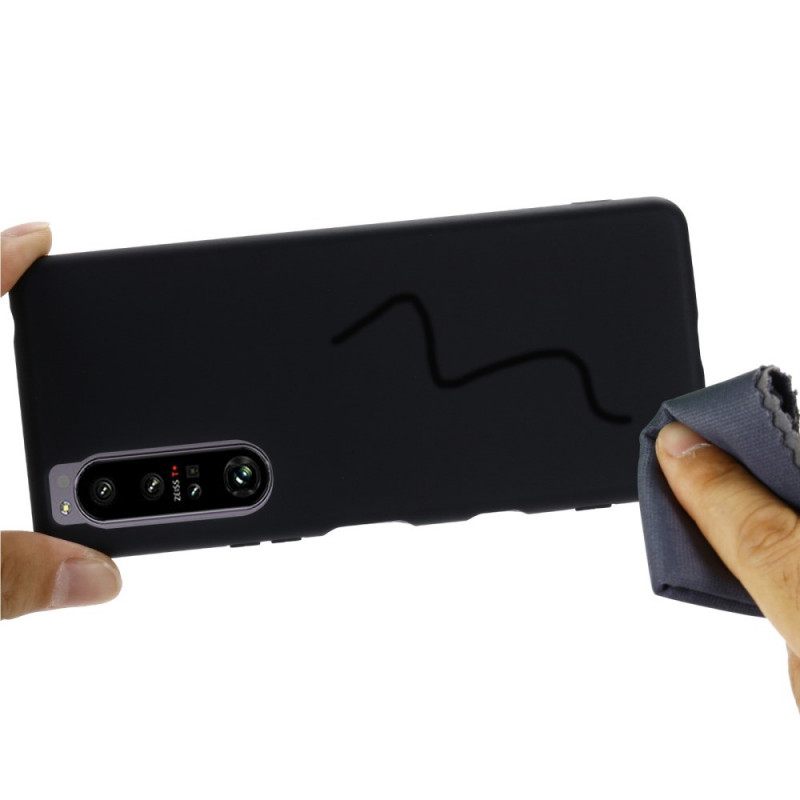 Case Sony Xperia 1 IV Suojaketju Kuori Nestemäinen Silikonihihna
