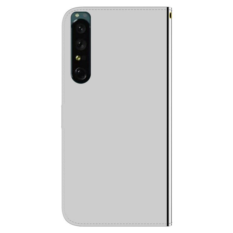 Flip Case Sony Xperia 1 IV Suojaketju Kuori Keinonahkainen Peilihihna