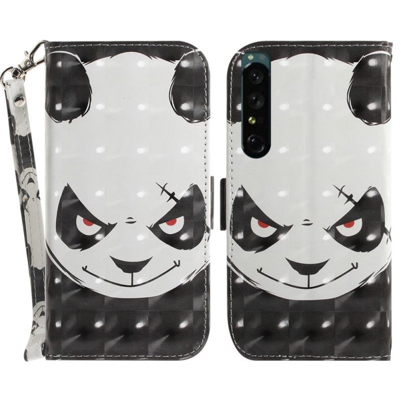 Kotelot Sony Xperia 1 IV Suojaketju Kuori Panda Kaulanauhalla