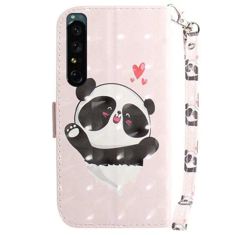 Kotelot Sony Xperia 1 IV Suojaketju Kuori Pikku Panda Kaulanauhalla