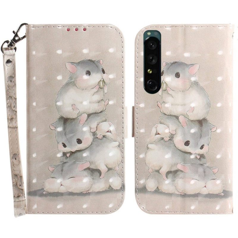 Kotelot Sony Xperia 1 IV Suojaketju Kuori Squirrels In Lanyard