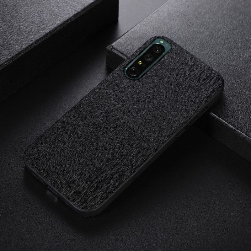 Kuori Sony Xperia 1 IV Faux Leather Wood Texture