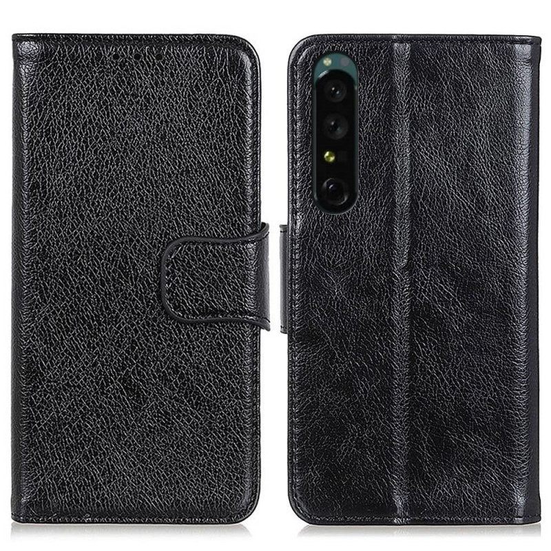 Nahkakotelo Sony Xperia 1 IV Haljattu Nappanahka