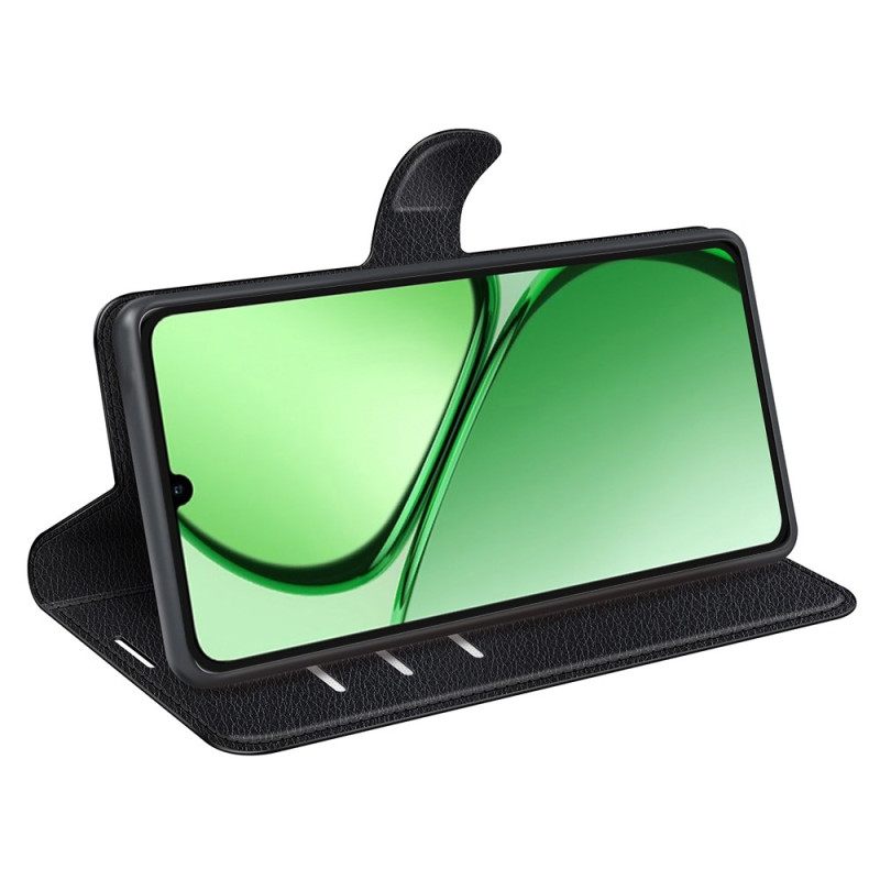 Kotelot Realme C61 Klassinen Litsikuvioinen Tekonahka