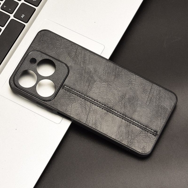 Kuori Realme C61 Ommeltu Nahkajäljitelmä