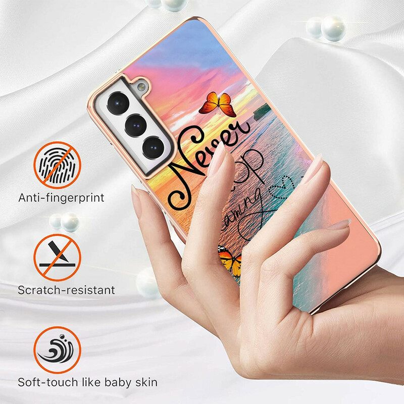 Case Samsung Galaxy S21 FE Älä Koskaan Lopeta Unelmoivia Perhosia