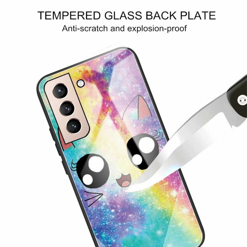 Case Samsung Galaxy S21 FE Tempered Glass Cat
