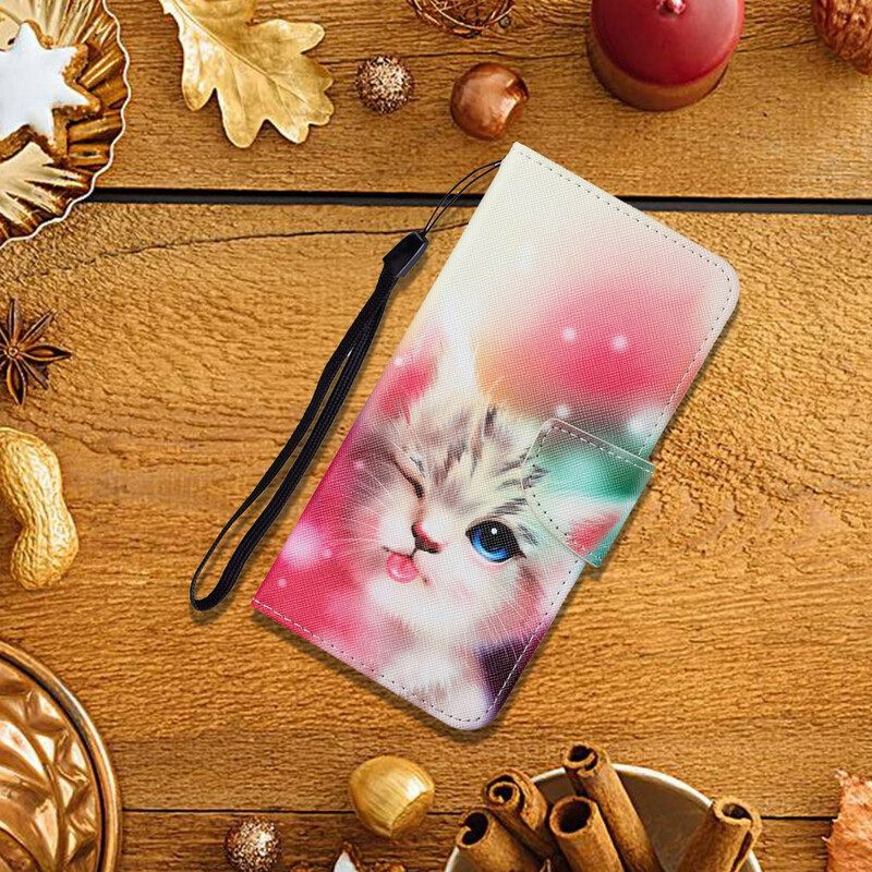 Flip Case Samsung Galaxy S21 FE Cat Stories With Lanyard