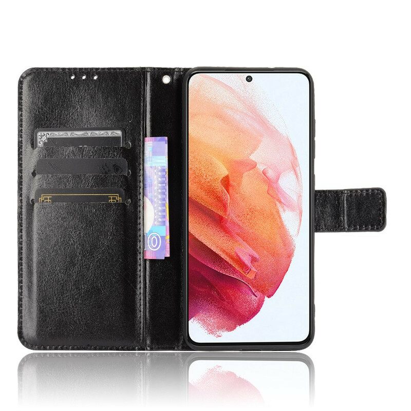 Flip Case Samsung Galaxy S21 FE Keinonahka Näyttävä