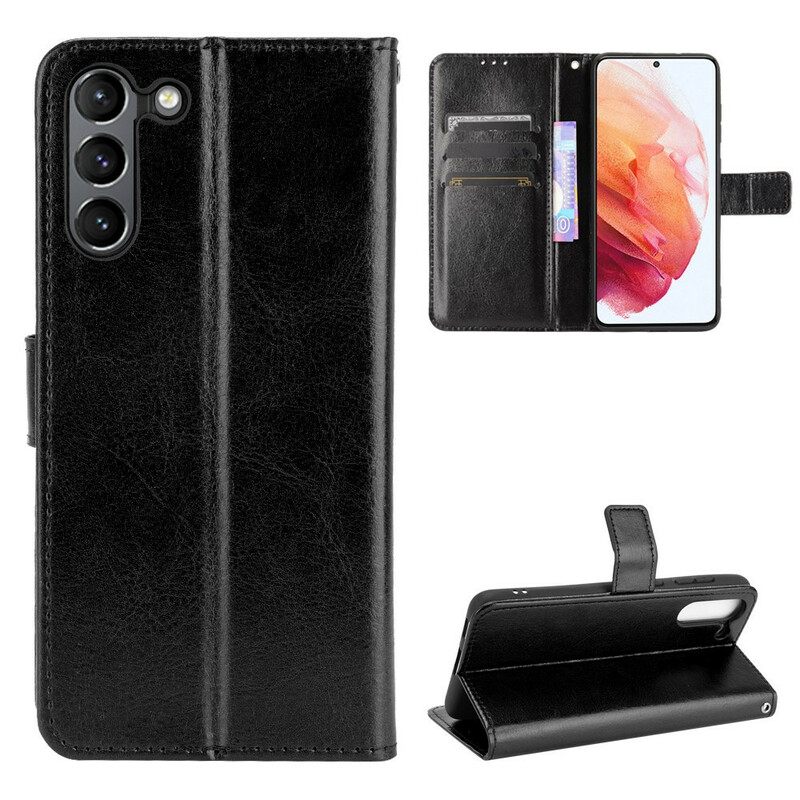 Flip Case Samsung Galaxy S21 FE Keinonahka Näyttävä