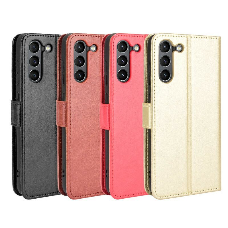 Flip Case Samsung Galaxy S21 FE Keinonahka Näyttävä