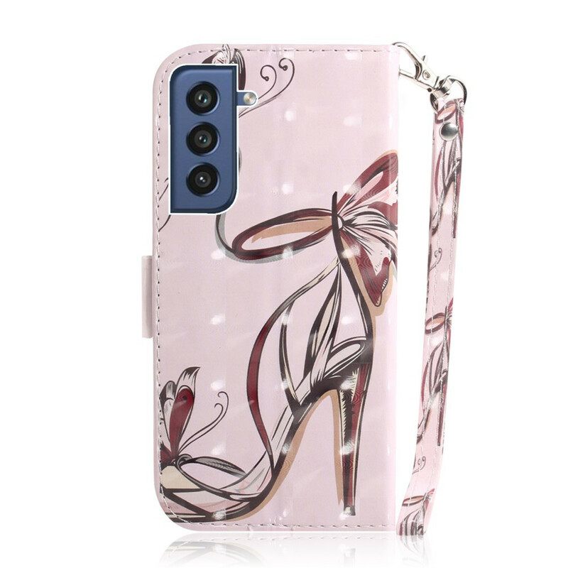 Flip Case Samsung Galaxy S21 FE Suojaketju Kuori Strappy Pump